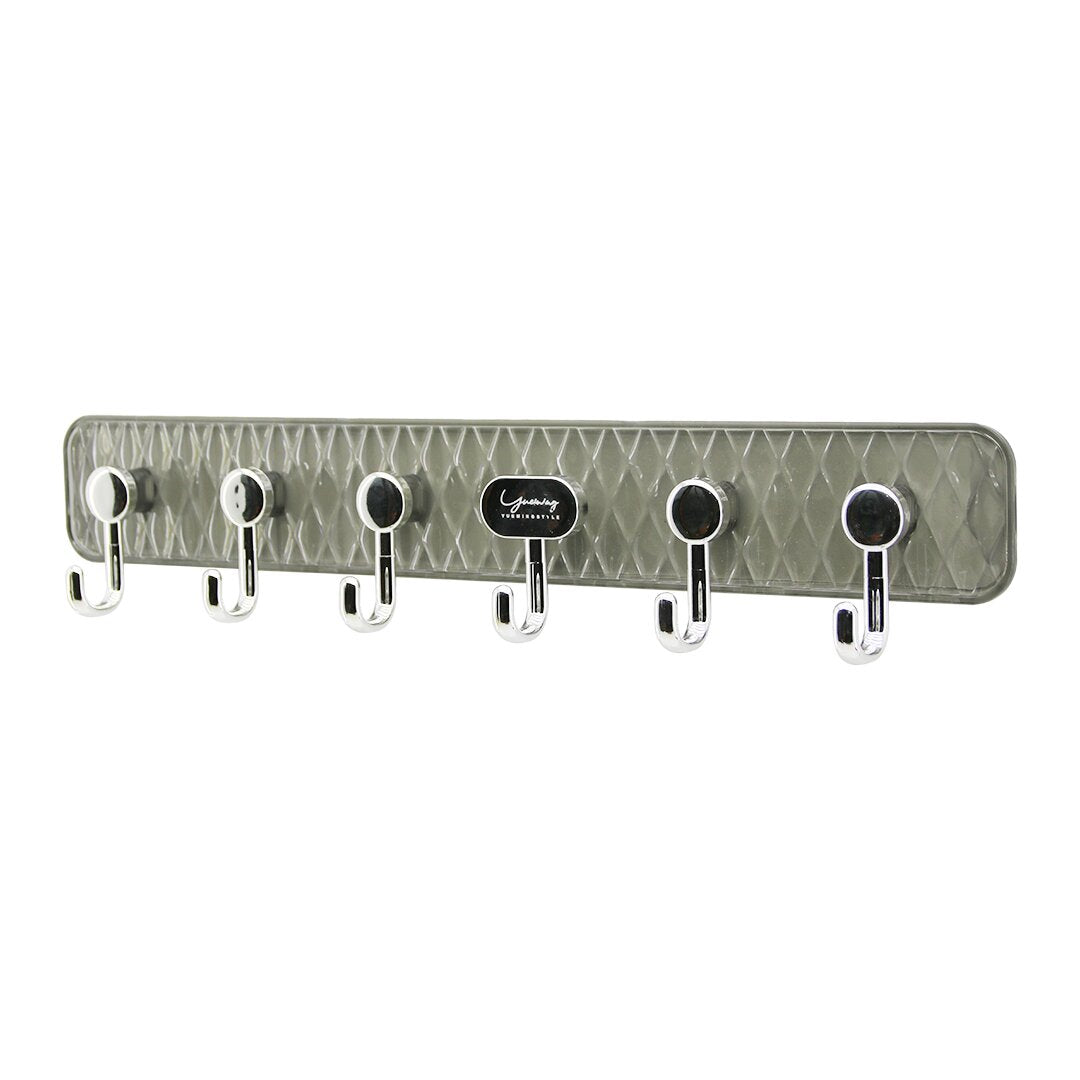 Delux Aski Mi̇ka Kri̇stal Plasti̇k Tabanli  6 Kollu= Tak çikar  Yapişkanli Montaj 6x42cm