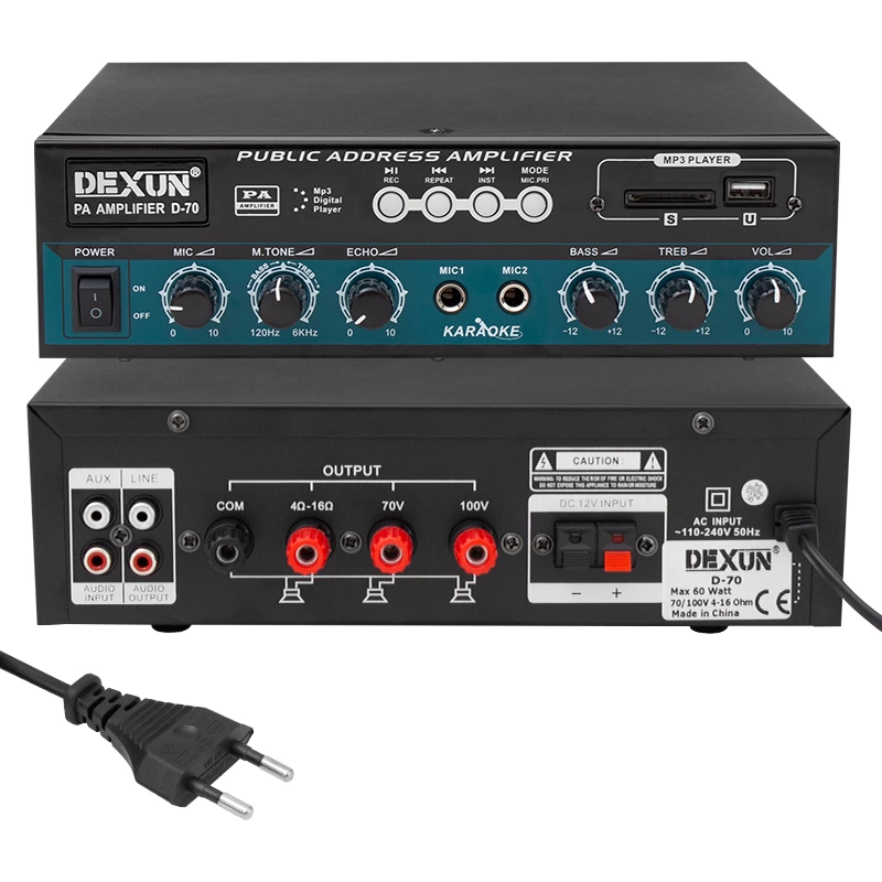 Dexun D-70 50 Watt 100v-70v 4-16 Ohm Usb-sd-aux-bluetooth Destekli Hat Trafolu Anfi