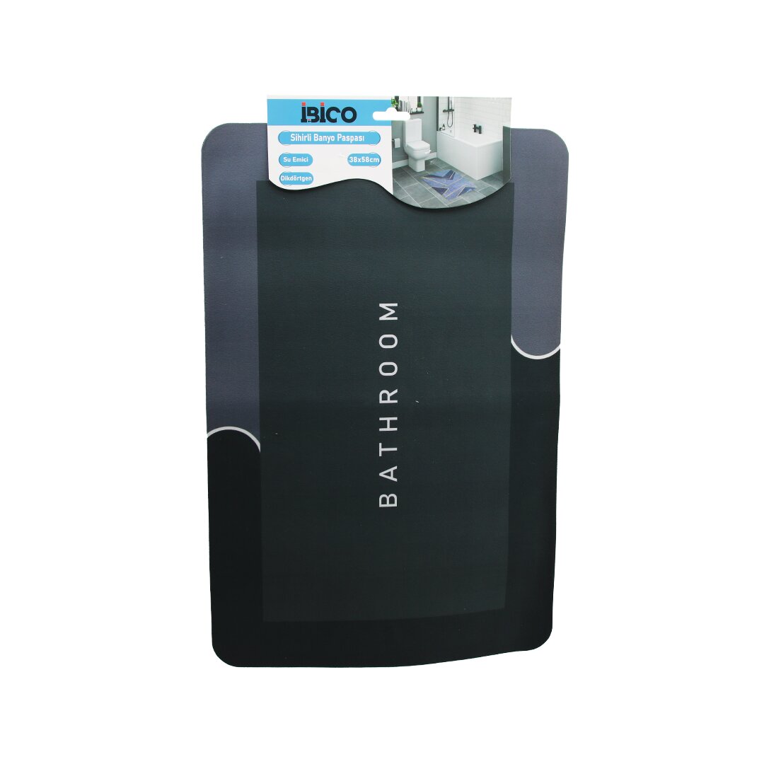 Di̇kdörtgen   38x58cm   Su Emi̇ci̇ - Si̇hi̇rli̇  Banyo Paspasi  Elasti̇k