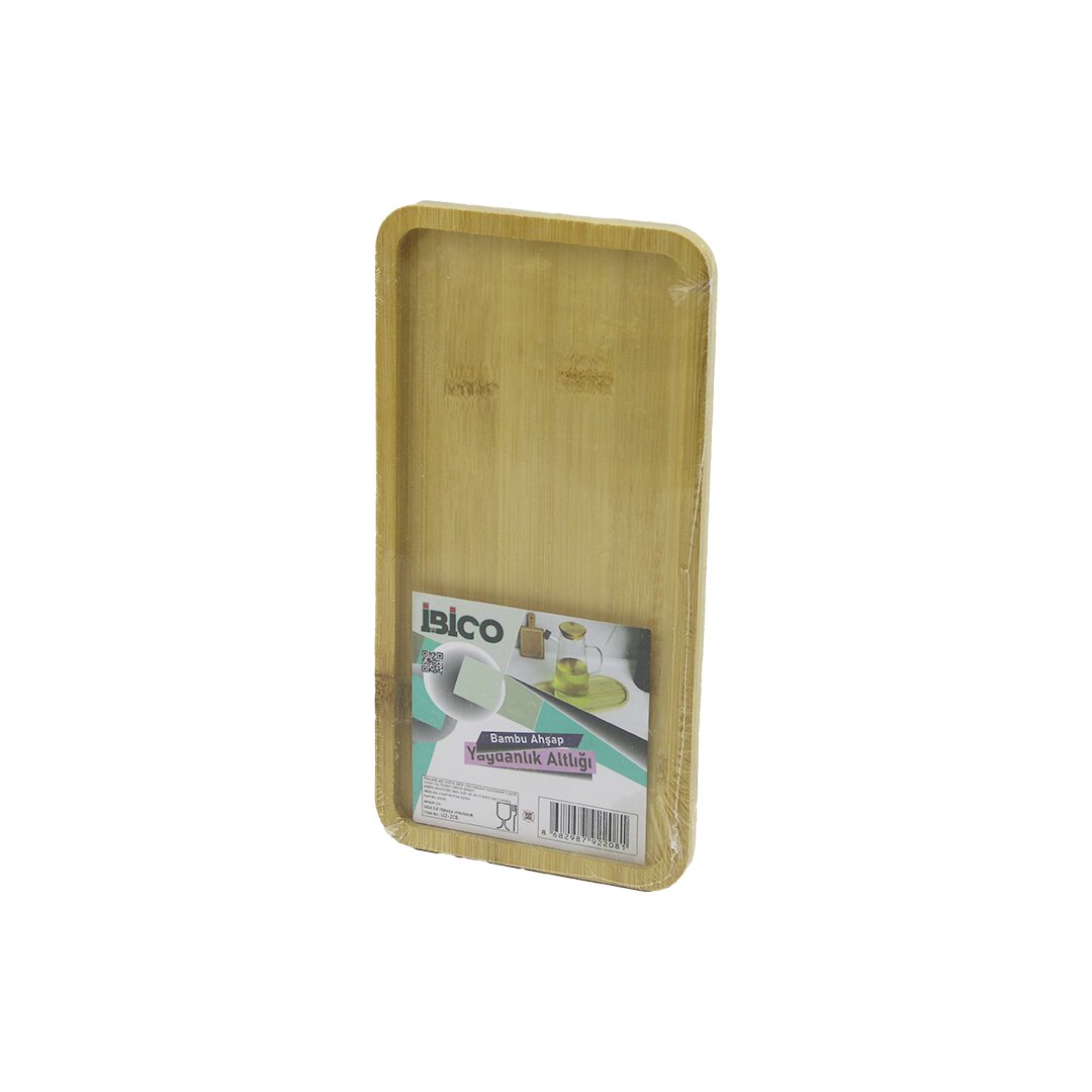 Di̇kdörtgen Ahşap Bambu Yağdanlik Altlik Mi̇ni̇ Tepsi̇ 12 X 23.4 X 0.8cm