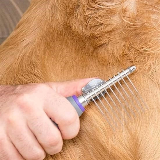 Düğüm Açıcı Pet Fırçası Emniyetli Uzun Ve Çelik Dişli Kedi Köpek Tüy Kıtık Açma Tarağı