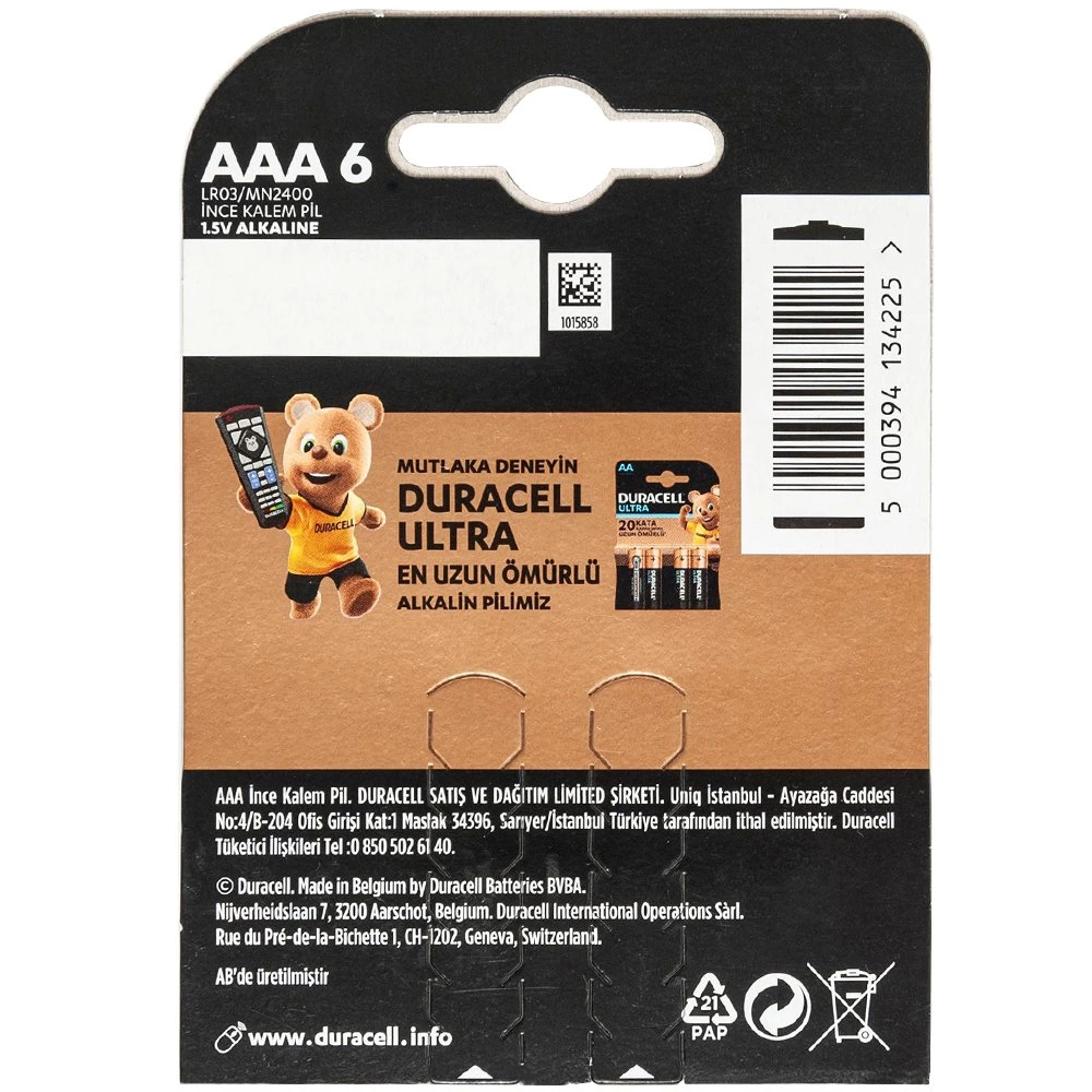 Duracell Aaa İnce Pil 6lı Paket Fiyatı