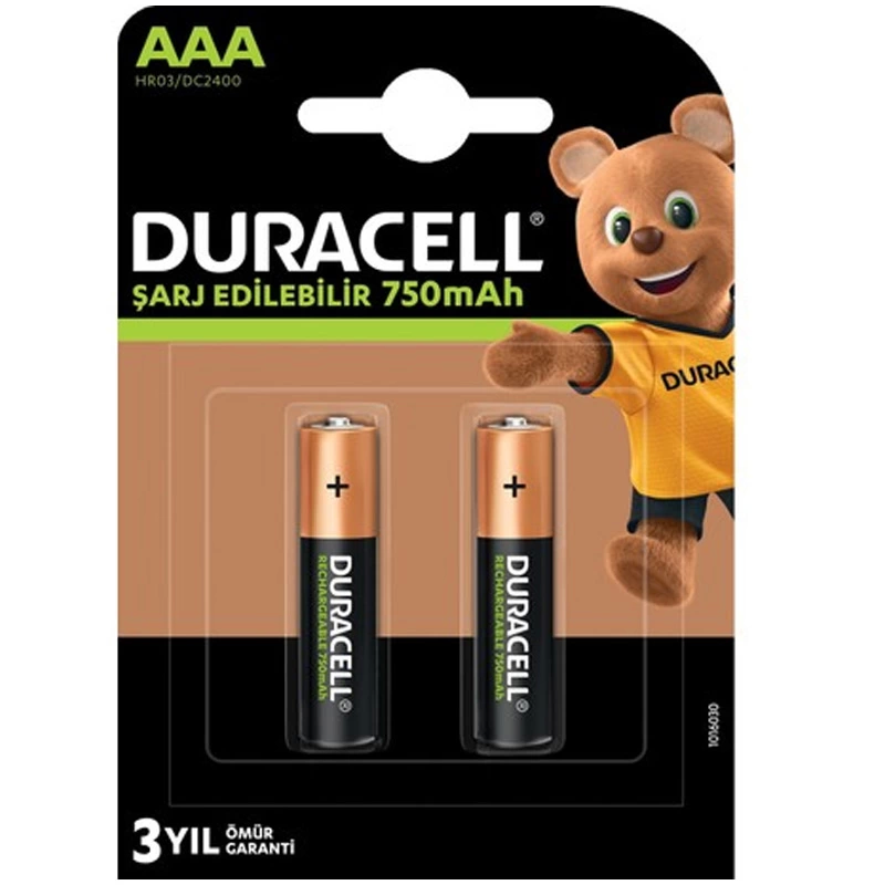 Duracell Hr03/dc2400  Aaa İnce 2li 750 Mah Şarjlı Pil