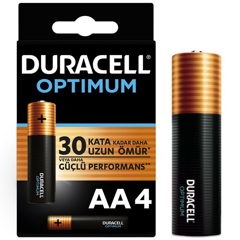 DURACELL OPTIMUM MX1500 1.5V ALKALIN AA KALEM PİL 4LÜ PAKET (4620)