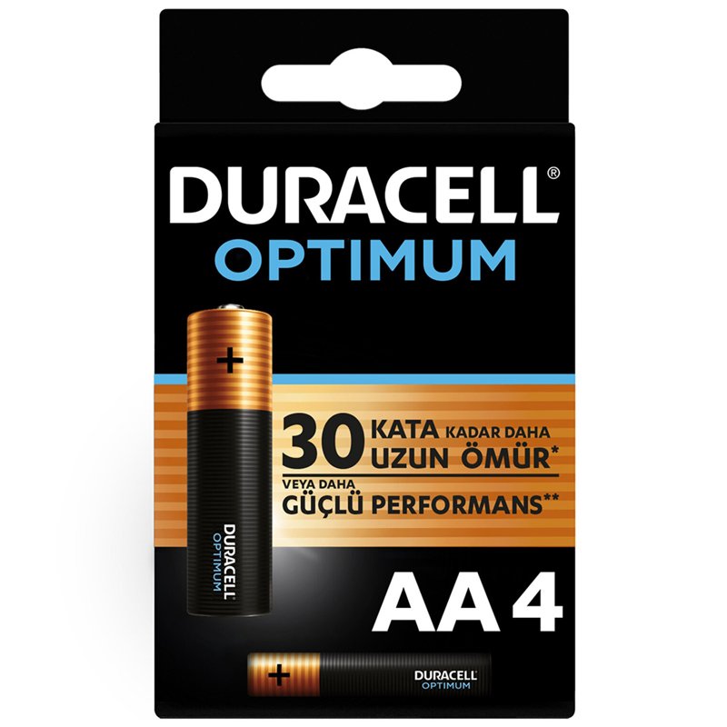 DURACELL OPTIMUM MX1500 1.5V ALKALIN AA KALEM PİL 4LÜ PAKET (4620)