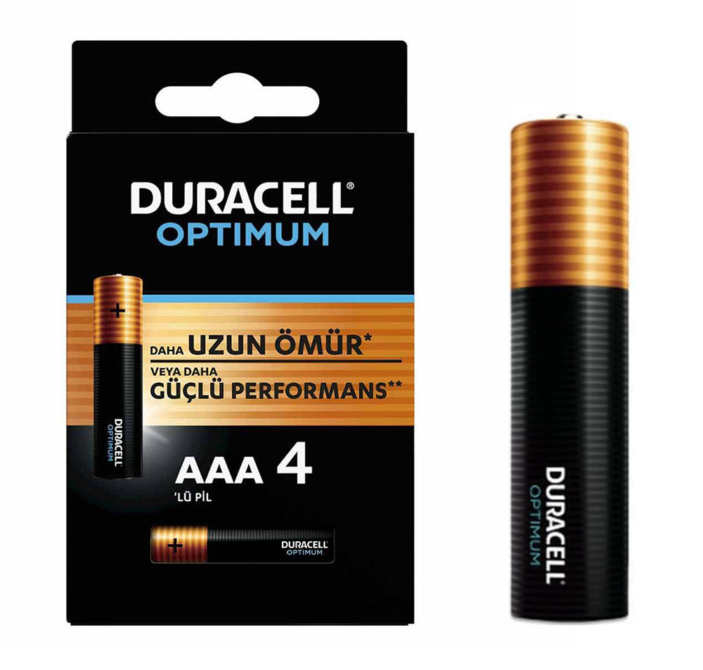 DURACELL OPTIMUM MX2400 1.5V ALKALIN AAA İNCE KALEM PİL 4LÜ PAKET (4620)