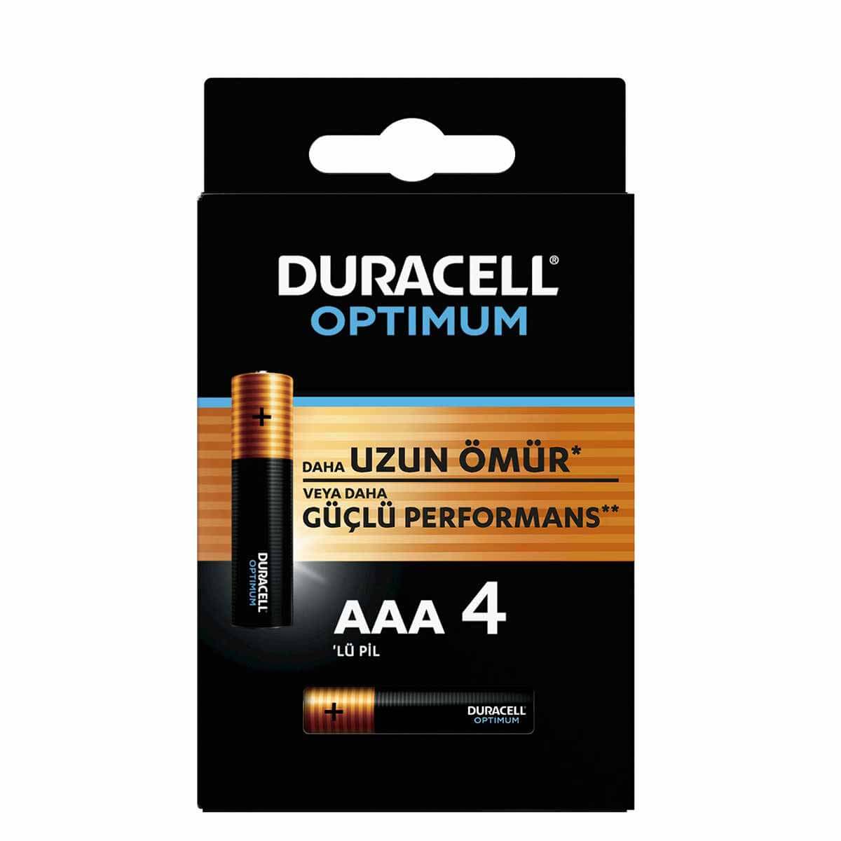 DURACELL OPTIMUM MX2400 1.5V ALKALIN AAA İNCE KALEM PİL 4LÜ PAKET (4620)