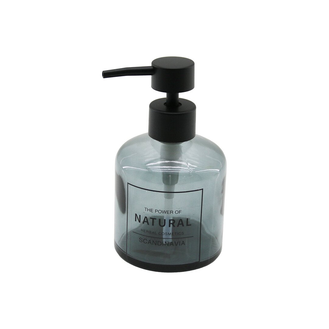 Düz Si̇yah şeffaf Cam Sivi Sabunluk 330 Ml