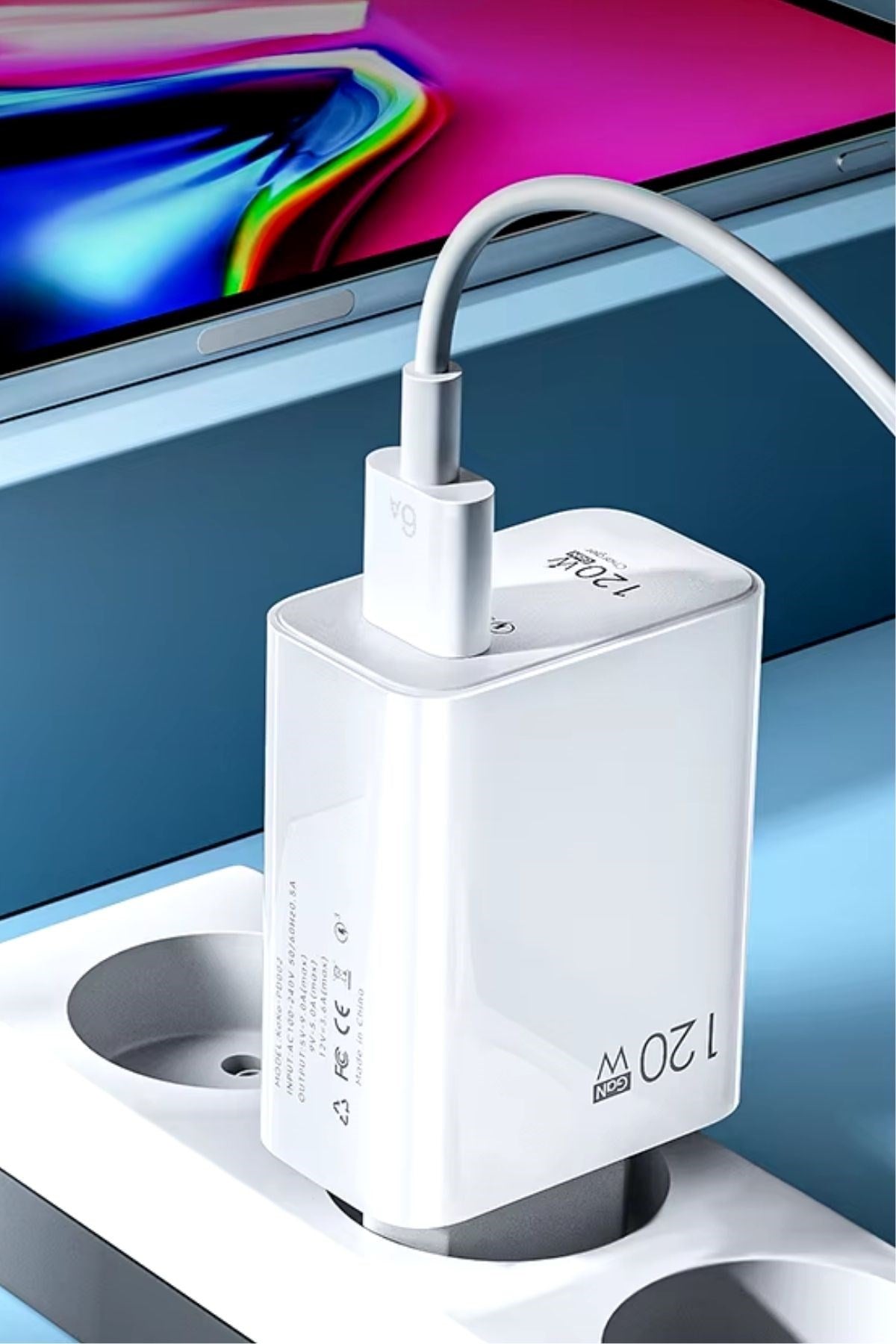 120W USB Hızlı Type C Uçlu Kablolu Şarj Aleti