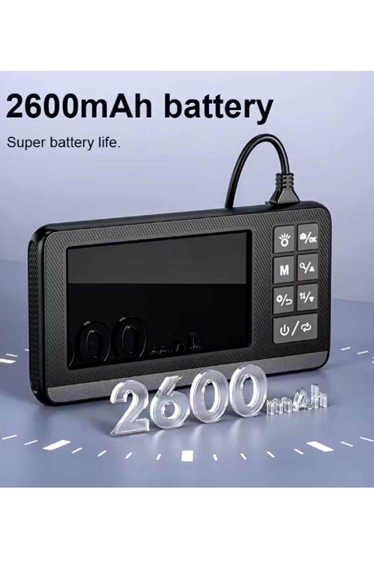 Ekranlı Çift Kameralı 5 Mt Sert Kablo Endoskop Kamera 8 Mm 4.3 Inc Hafıza Kart Destekli