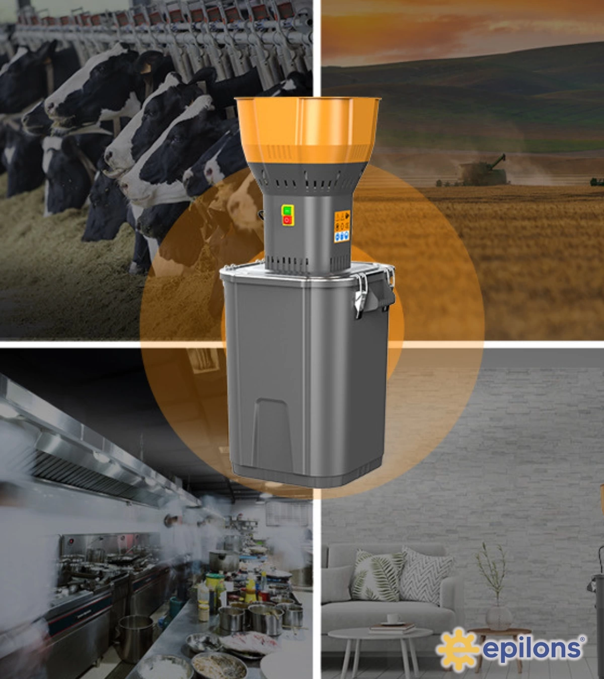 Yem Kırma Makinesi 55lik - 9 Paslanmaz Elek Hediyeli Ve Yedek Motorlu