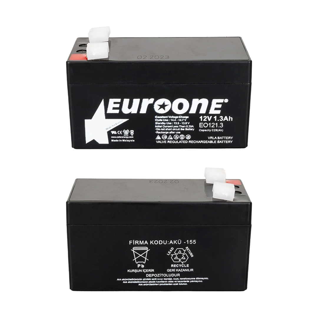 Euroone Eo121.3 12 Volt - 1.3 Amper Akü 96 X 42 X 52 Mm