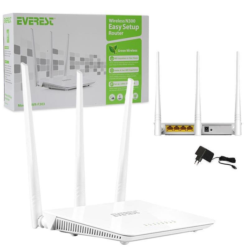 EVEREST EWR-F303 2.4 GHZ 300 MBPS 4 PORT KABLOSUZ ROUTER (4620)