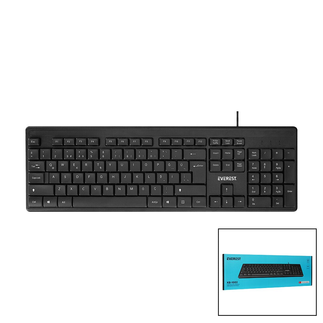 Everest Kb-1002  Usb Kablolu  Klavye  Q Kalvye  130cm Kablo