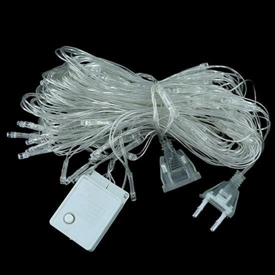 1x2 Metre Dekoratif File Ağ Perde 192 LED 8 Animasyonlu Farklı Işık Modu RGB Fişli