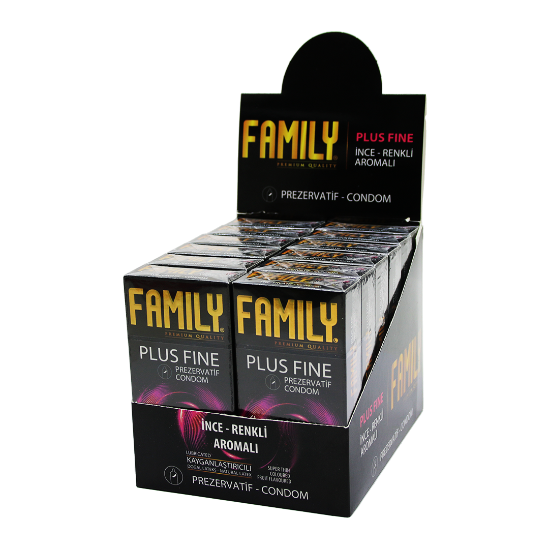 Family Plus Fine 12 Parça İnce Renkli̇ Aromali Prezervati̇f Condom