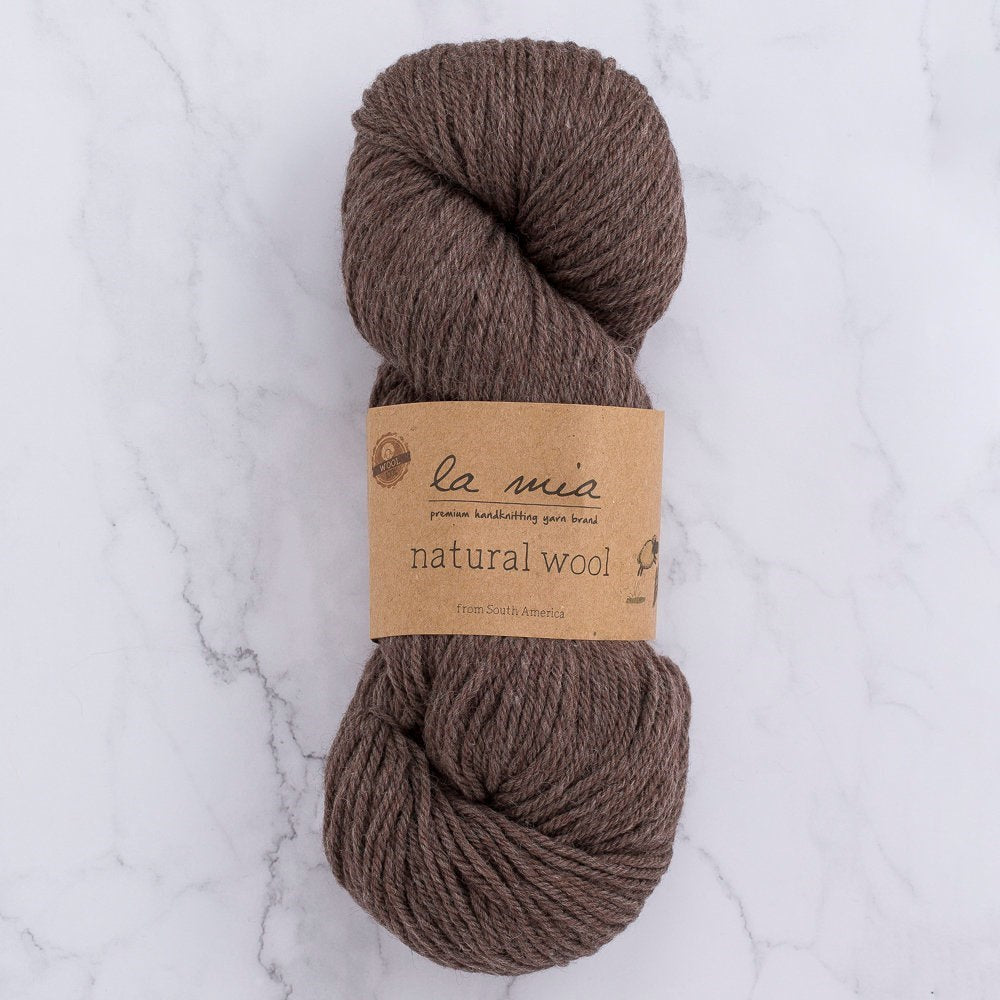 La Mia Natural Wool Koyu Kahverengi El Örgü İpi - H6 - 33603