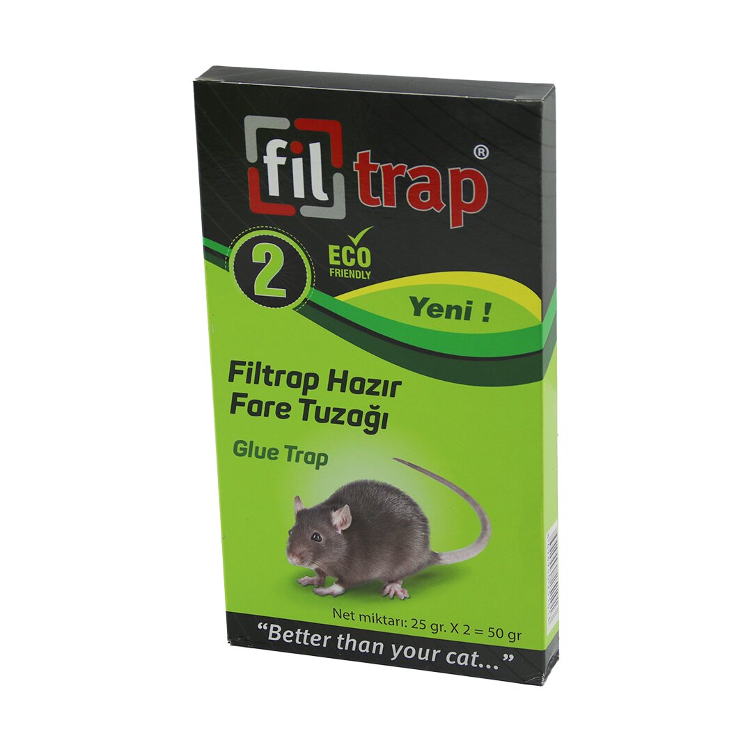 Fi̇ltrap  2pcs  Hazir Fare Tuzak  Plasti̇k Levha=yapişkanli   11 X19.8cm   2 X 25gr