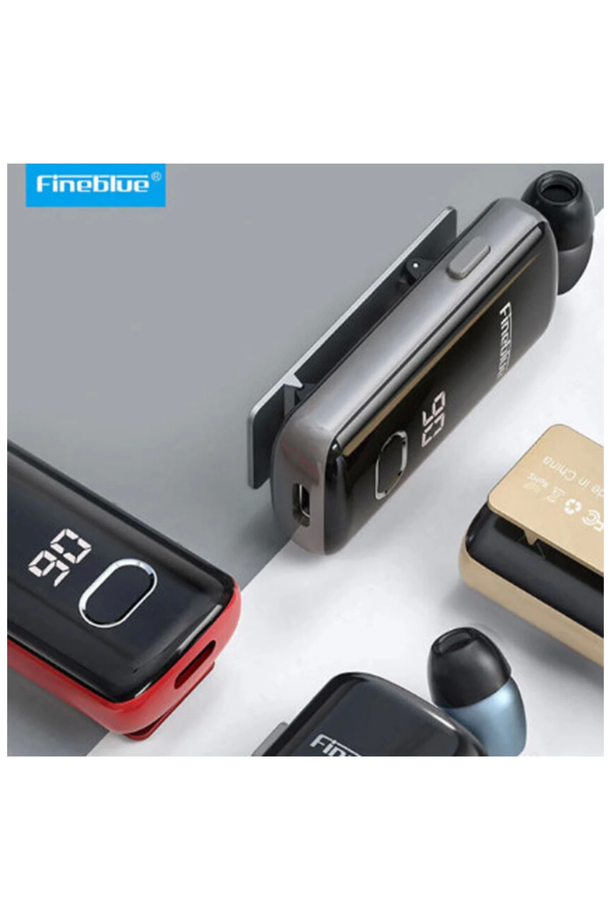 F580 Dijital Göstergeli Makaralı Titreşimli Bluetooth Kulaklık Gold