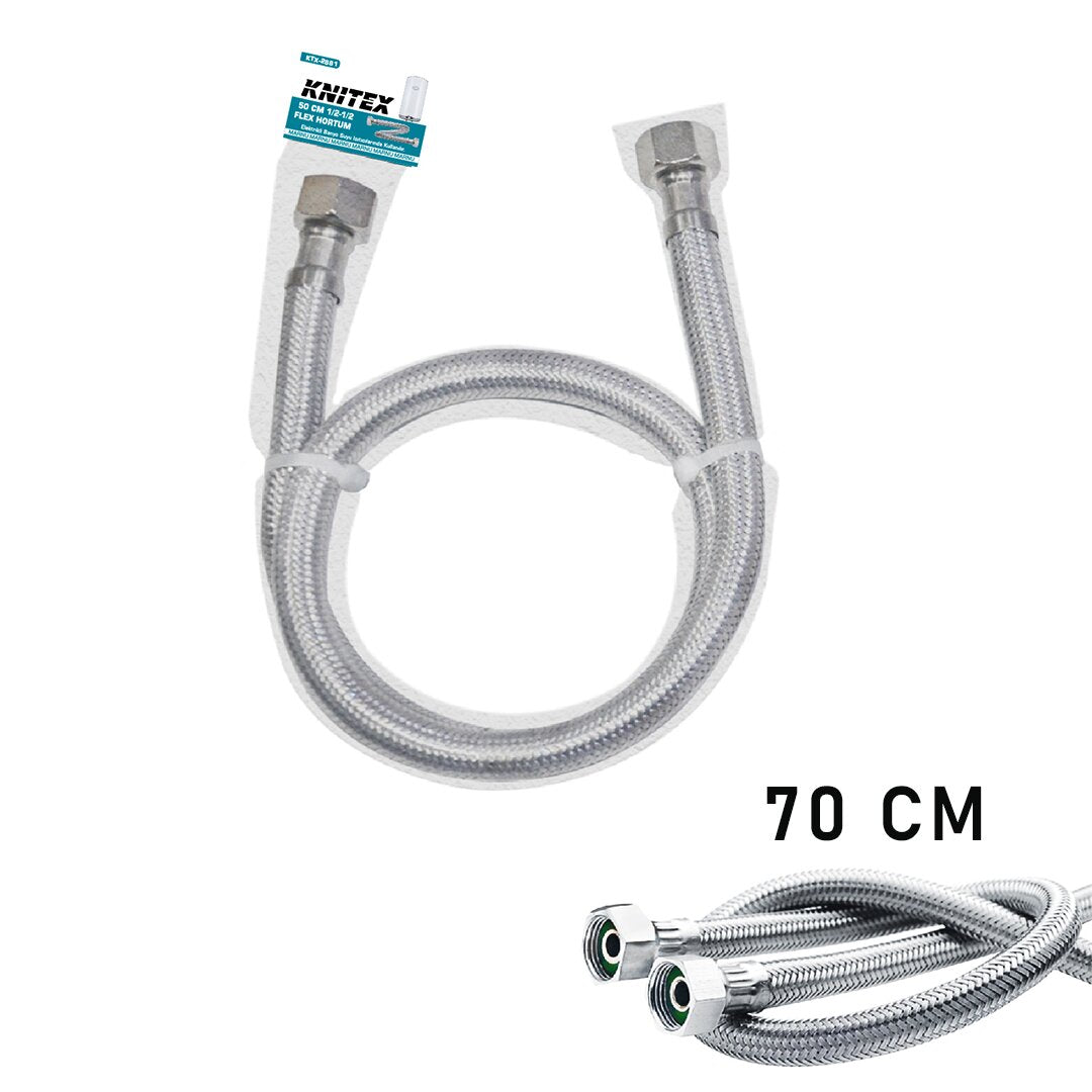 Flex  şofben - Kazan  Hortum 70cm.di̇şi̇-di̇şi̇ 1/2