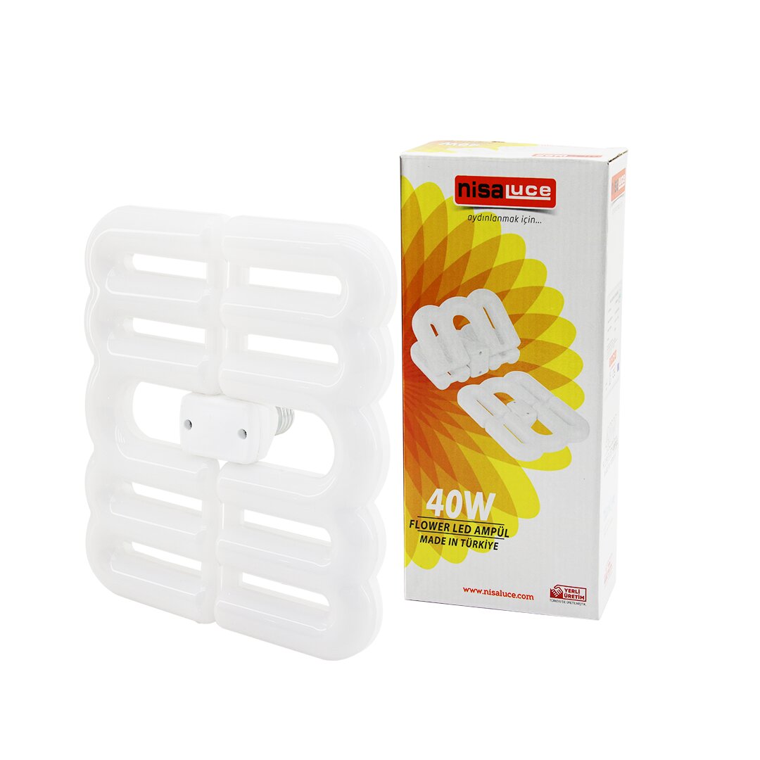 Flower Katlanir - 4b şeki̇l 21x23.5cm 40w - E27 Beyaz Led Lamba Ampul 3600 Lümen - 6500k