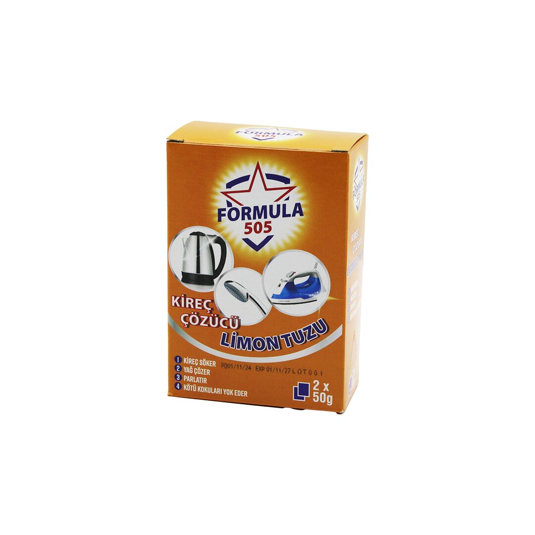 Formula 505 Ki̇reç çözücü Li̇mon Tuzu 2 X 50gr Yağ çözer - Parlatir - Kötü Kokulari Yok Eder
