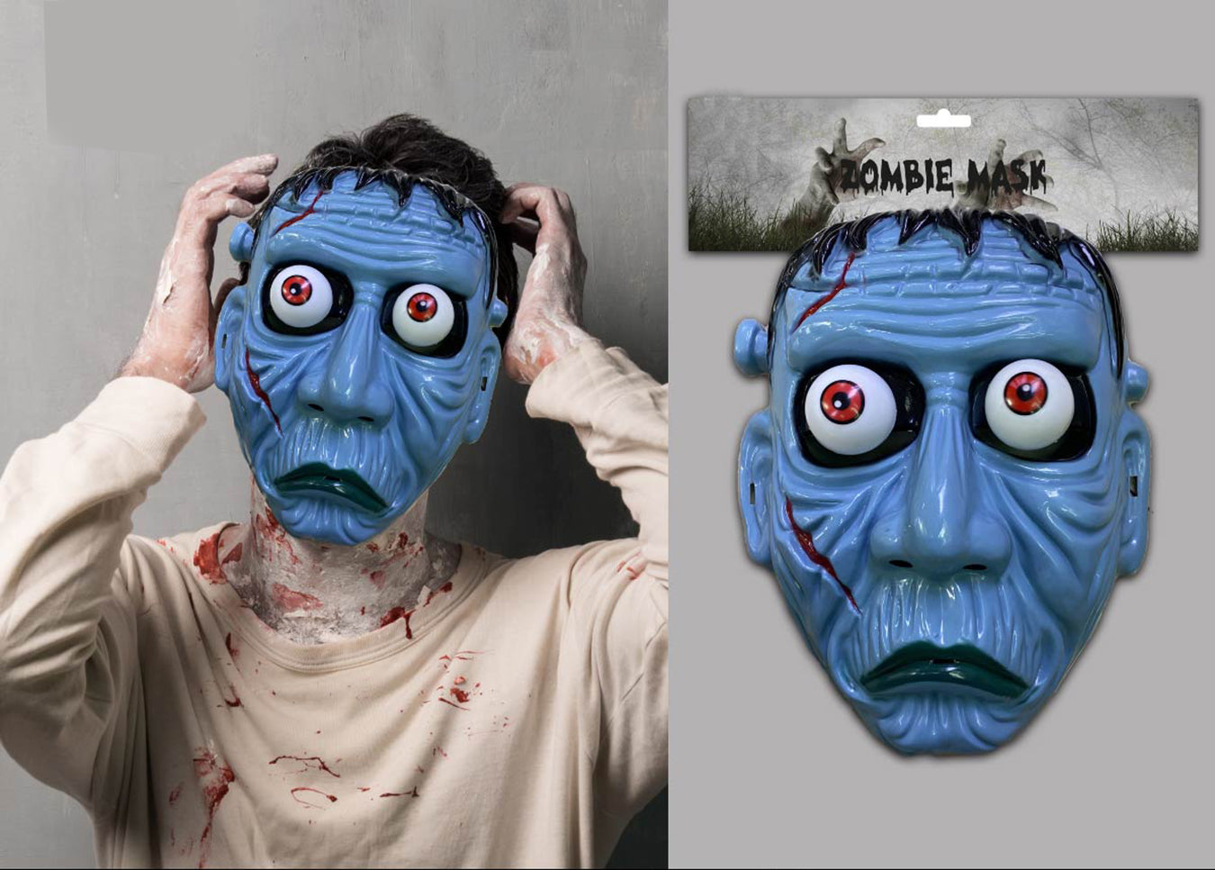 Frankensteın Temalı Sallanan Oynar Gözlü Maske