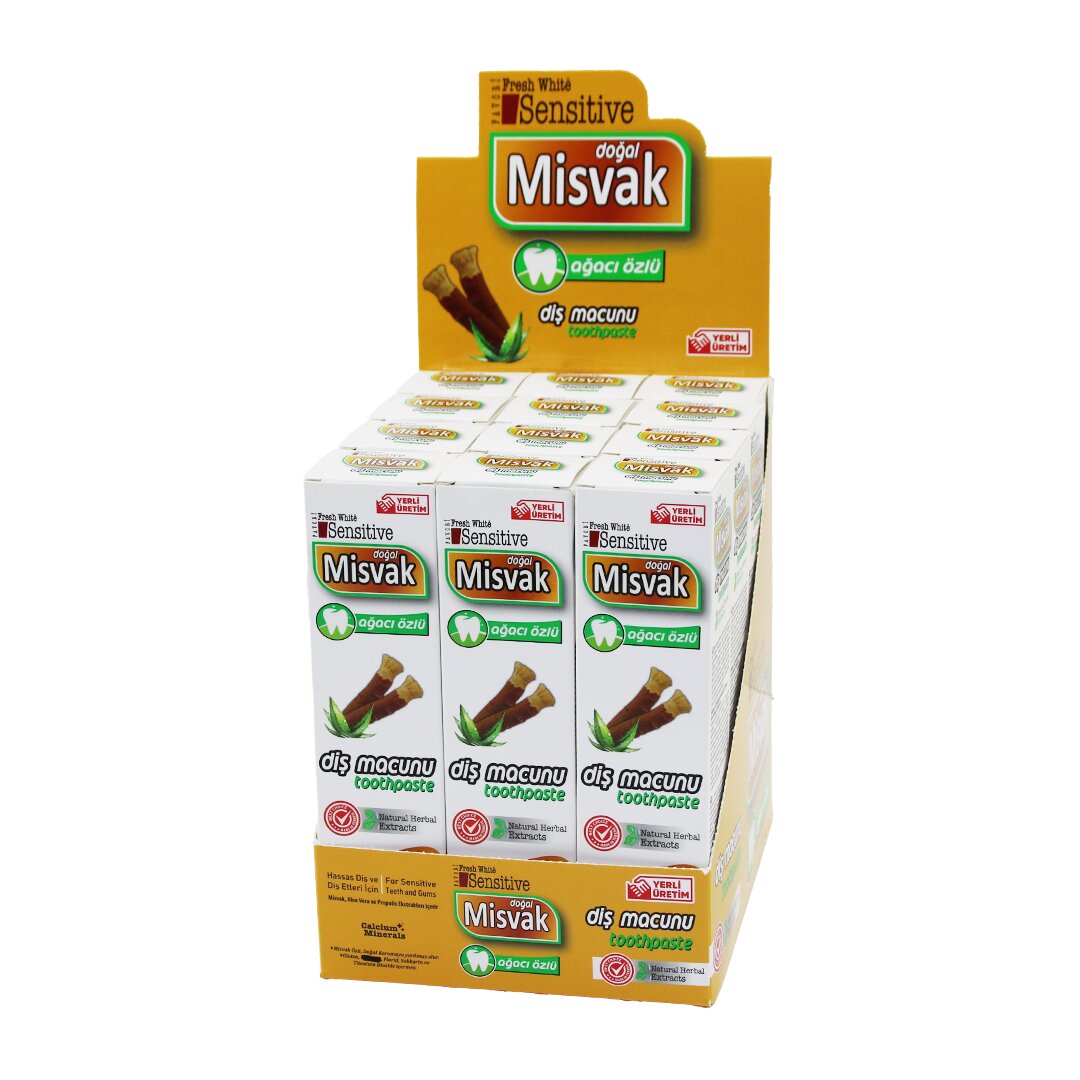 Fresh Whi̇te Sensi̇ti̇ve Mis-01  Doğal Mi̇svak Ağaci özlü  Di̇ş Macunu  75ml/120gr