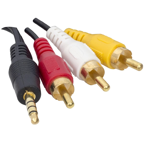 G-523a 3.5 Mm Stereo Erkek / 3 Rca 1.2 Metre Uzun Jack Uydu Alıcısı Av Kablo  3157=2884