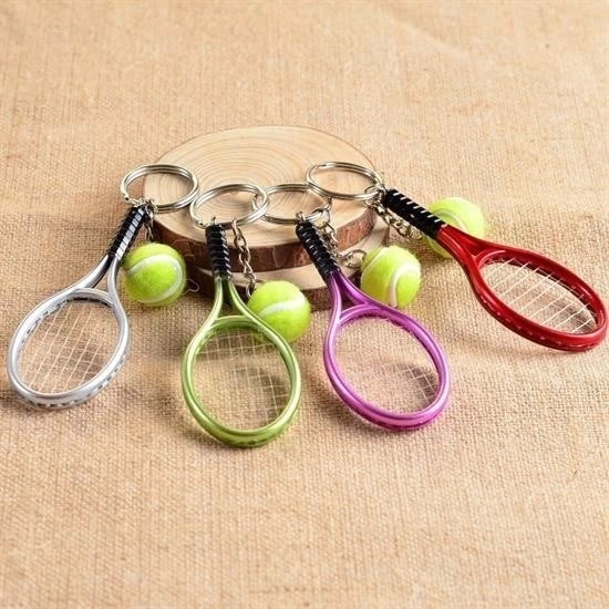 Gerçekçi Tenis Raketi Tasarımlı Şık Anahtarlık Kolye Çanta Süsü Tennis Keychain