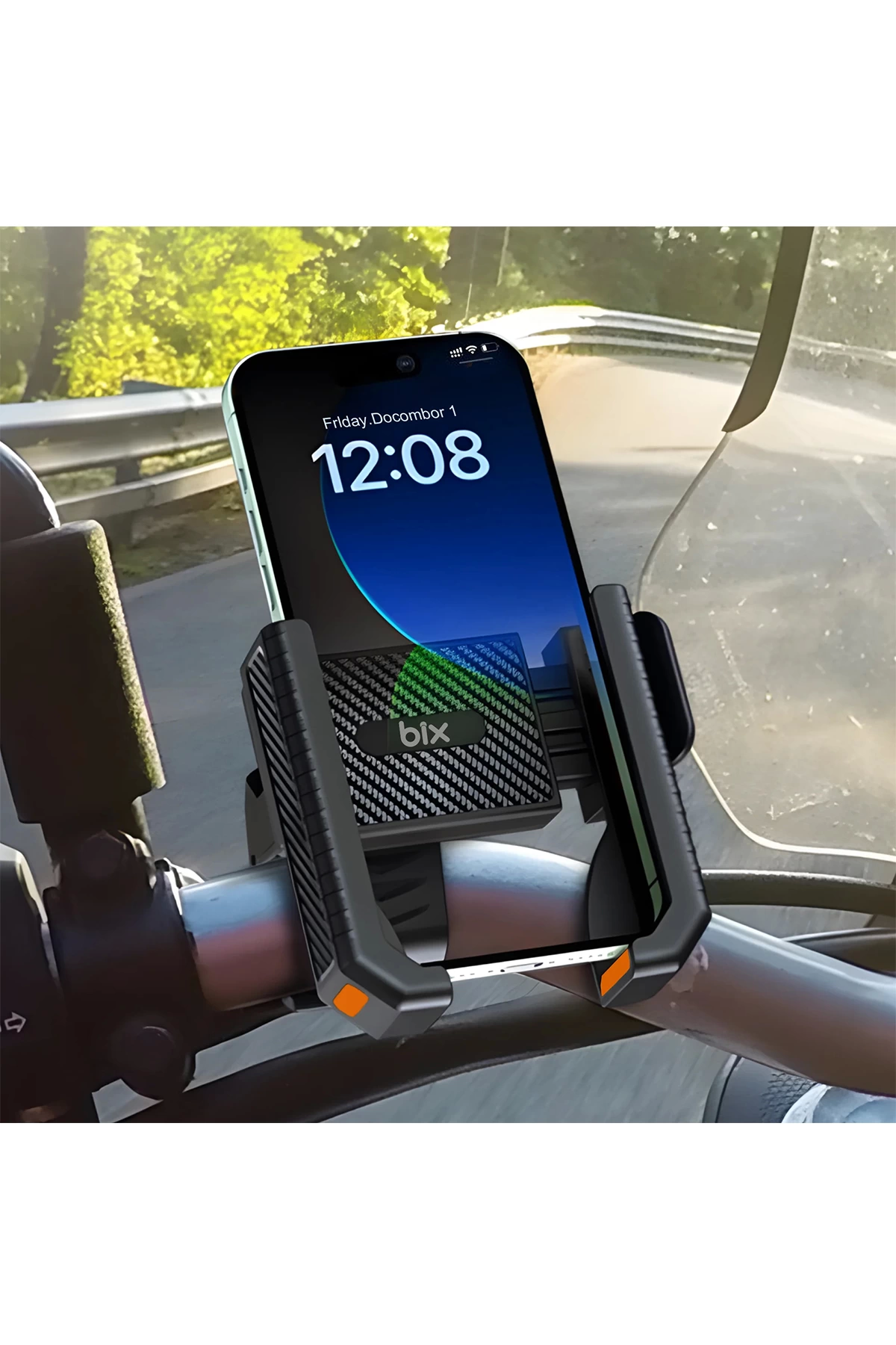 Gidon Bağlantılı Bisiklet Motosiklet İçin Esnek Abs 4-7.8″ İnç Telefon Tutucu 360° Dönebilen Tasarı