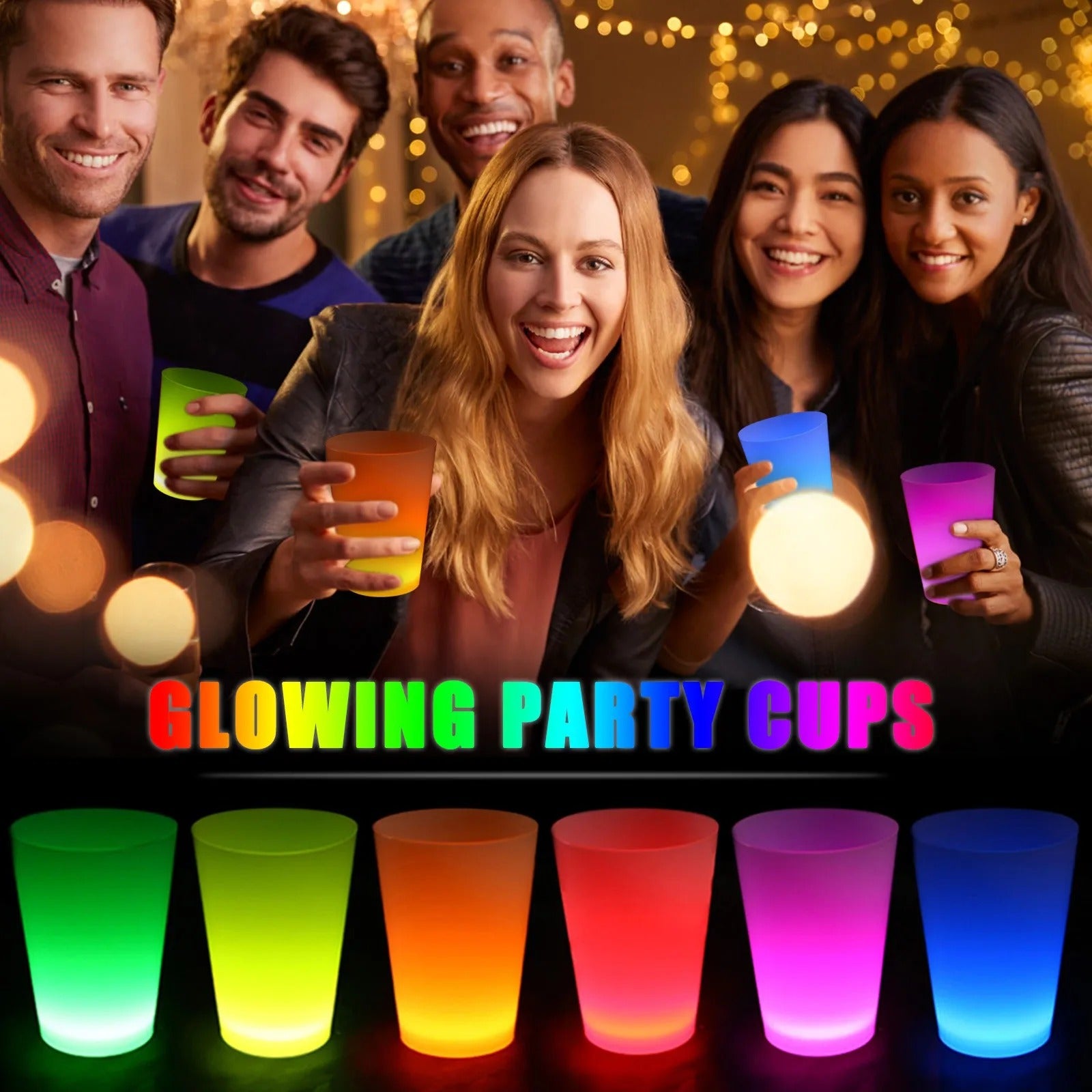Glow Partısı Bardakları 6 Renk 6 Adet 1.5 Oz 4.5 X 6.5 Cm