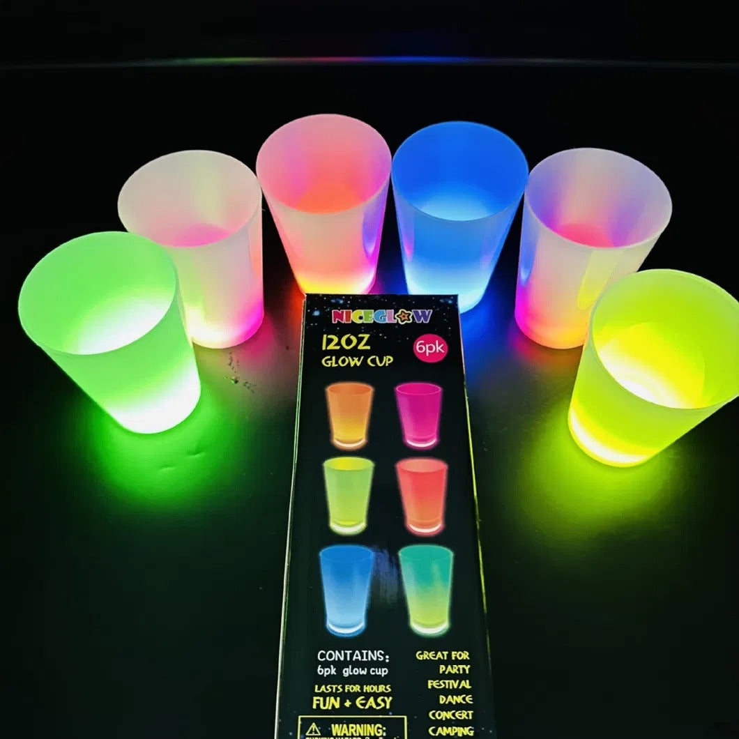 Glow Partısı Bardakları 6 Renk 6 Adet 1.5 Oz 4.5 X 6.5 Cm