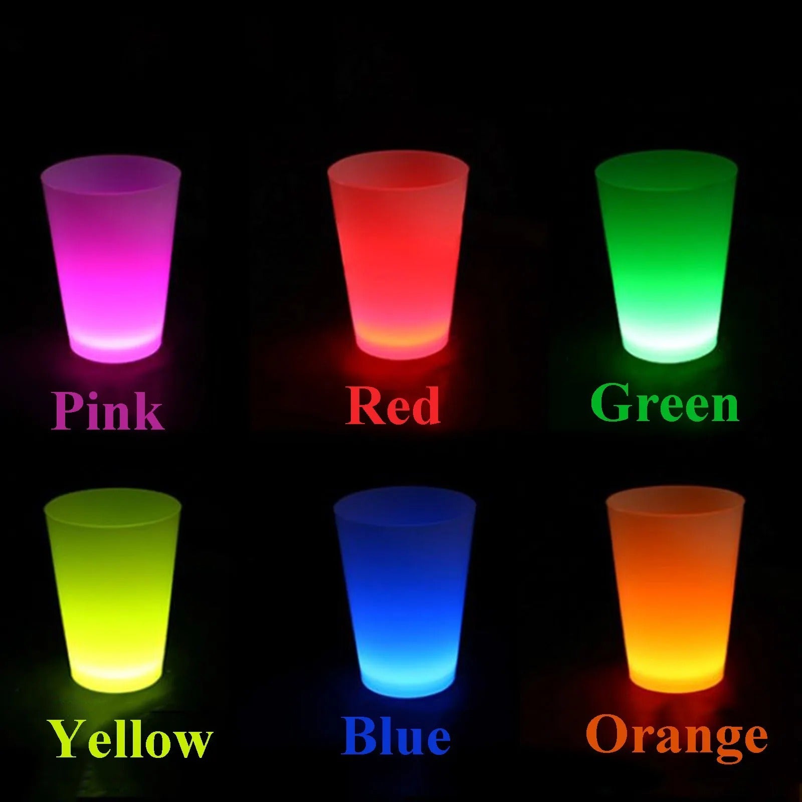 Glow Partısı Bardakları 6 Renk 6 Adet 1.5 Oz 4.5 X 6.5 Cm