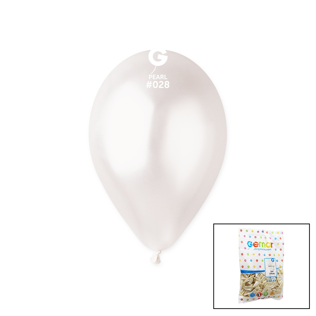 GM-110-28 METALİK - BEYAZ BALON 11&amp;apos;&amp;apos; - 28CM - 100 PARÇA