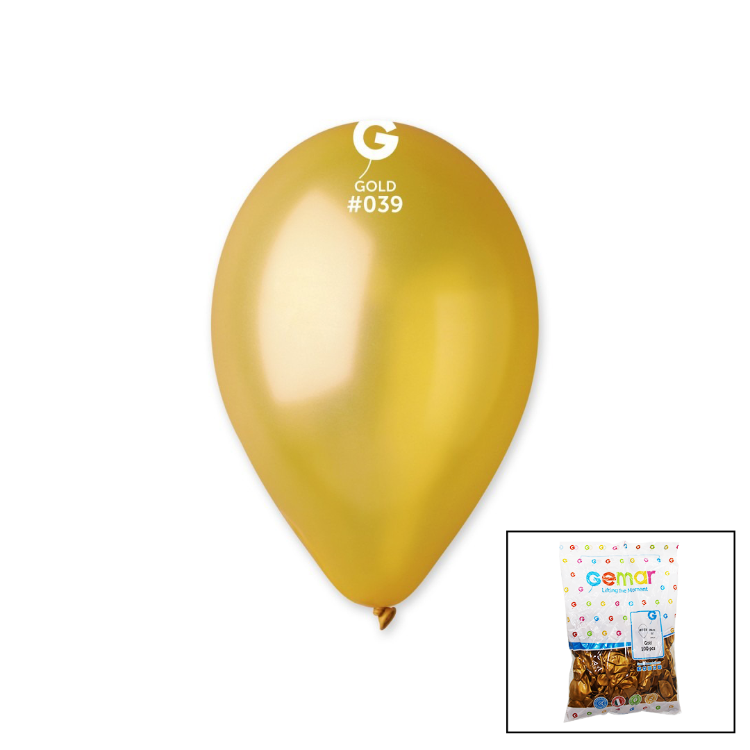 GM-110-39 METALİK - ALTIN BALON 11&amp;apos;&amp;apos; - 28CM - 100 PARÇA