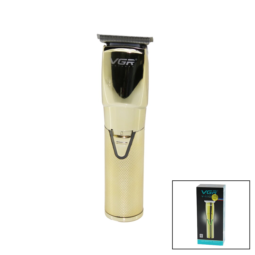 GOLD KROM KAPLAMA GÖVDE  SAÇ - SAKAL KESME TRAŞ MAKİNESİ  USB ŞARJLI V-903