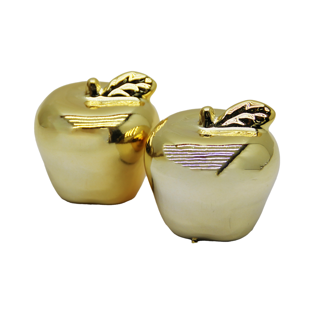Gold Küçük Boy Serami̇k Elma Dekorati̇f Süs - 9524