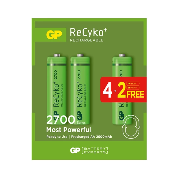 Gp Recyko 2600 Mah Aa Kalem 6lı Şarjlı Pil 4+2 Paket Fiyatı