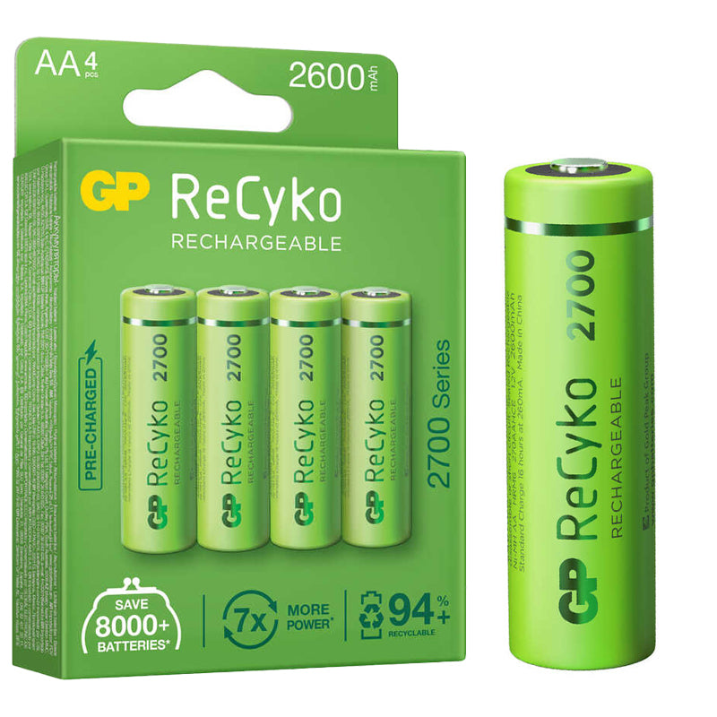 Gp Recyko Aa 2600 Mah şarjli 4lü Pi̇l Gp270aahce-2eb4