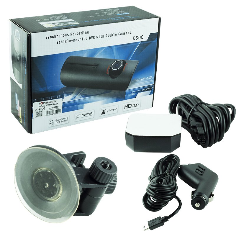 Gpsli̇ çi̇ft Kamerali Araç İçi̇ Dvr Kamera Set