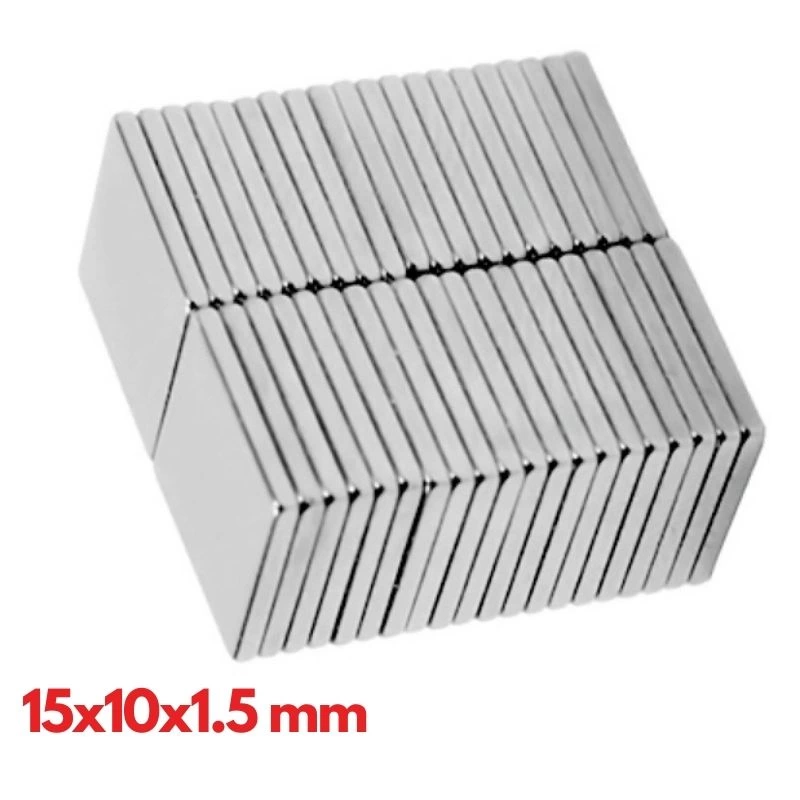 N35 15x10x1.5 Mm Neodyum Mıknatıs 200 Adet, Köşeli, Nikel Kaplamalı Kaliteli Ve Dayanıklı Ürün