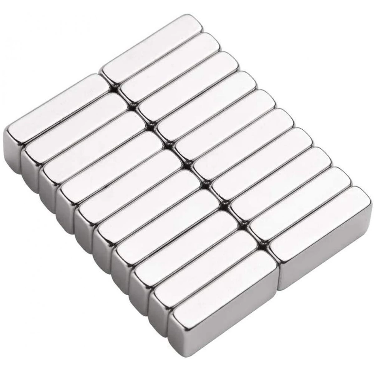 2 Adet 20x10x5 Mm Neodyum Magnet N35 Güçlü Mıknatıs Köşeli Ve Dayanıklı Nikel Kaplama