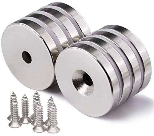 25x10/5x5.5 Mm Havşa Delikli Neodyum Mıknatıs - Güçlü N35 Nikel Kaplama Magnet