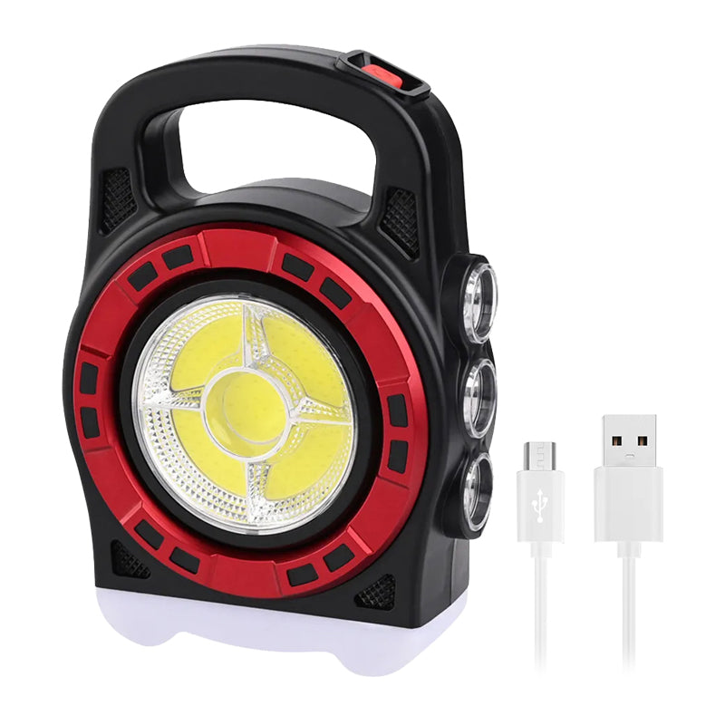 HB-6678C COB LEDLİ 20 WATT 3 KADEMELİ ŞARJ EDİLEBİLİR USB ÇIKIŞLI SOLAR LAMBA (4620)