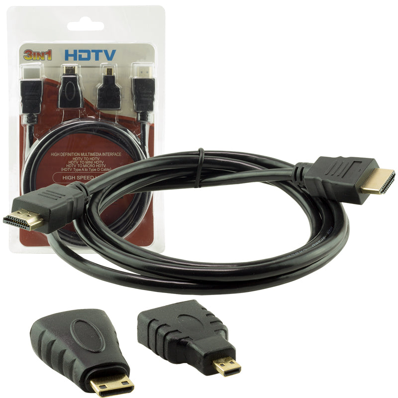 HDMI KABLO 1.5 METRE 3LÜ SET  (MICRO HDMI HDMI*MİNİ HDMI HDMI) (4620)