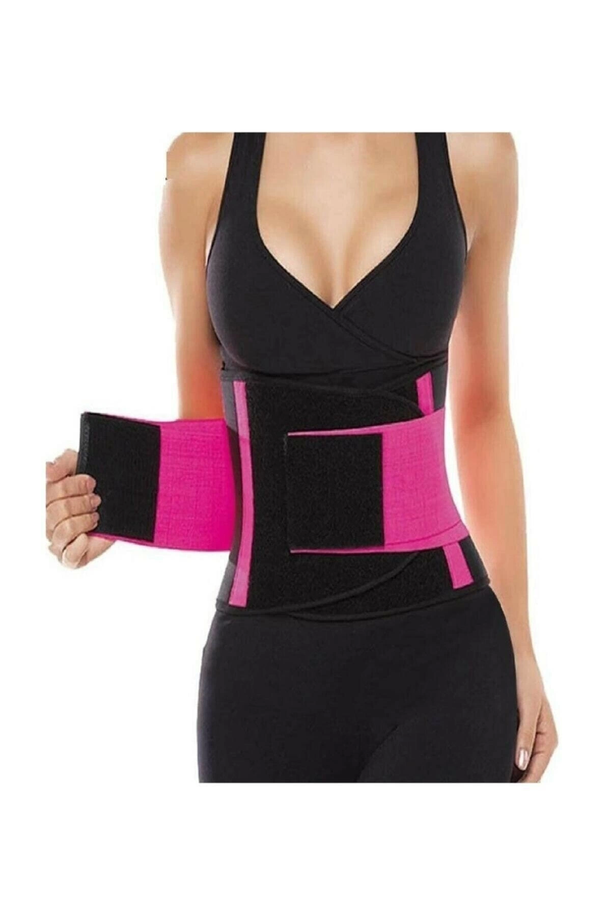 Hot Belt Termal Sauna Kemer Unisex Terletme Korsesi (pembe-siyah)