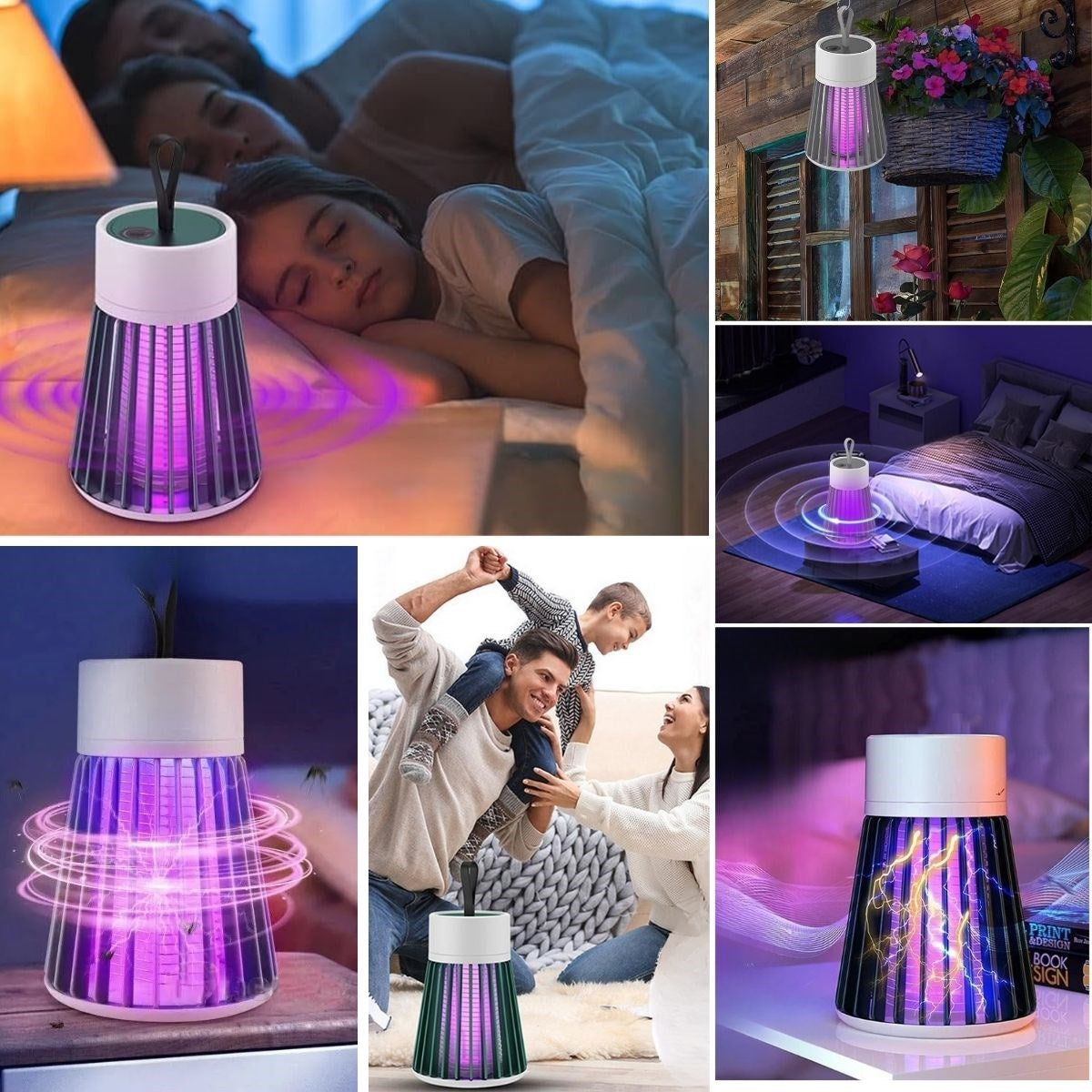 İç ve Dış Mekanlar İçin Şarjlı Sinek Öldürücü Sivrisinek Kovucu,UV Işıklı Sineksavar Taşınabilir Ge