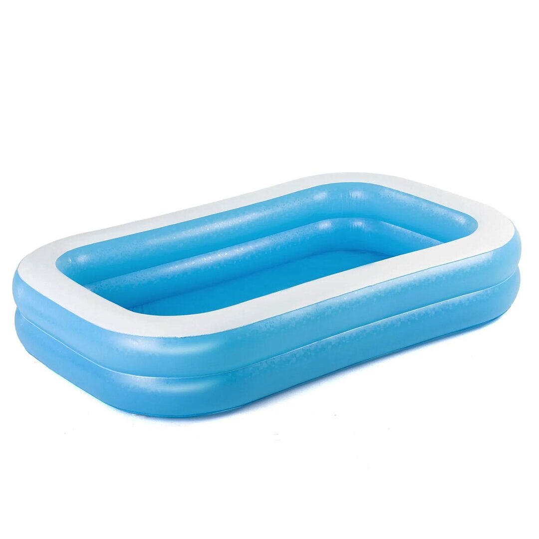 İki̇ Halka 778lt Di̇kdörtgen Ai̇le Mavi̇ şi̇şme Havuz 2.62x1.75x51cm 6+ Yaş