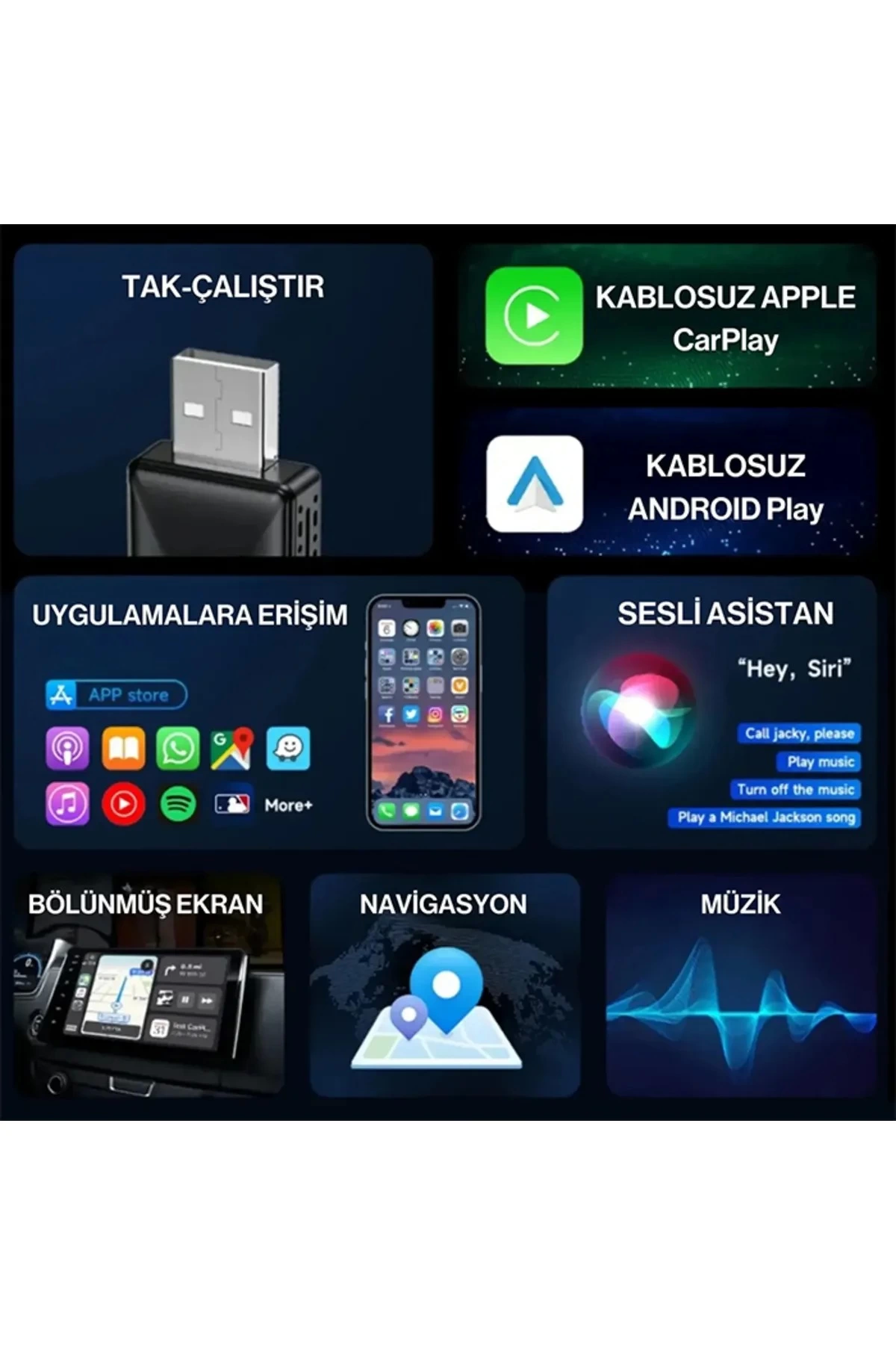 Беспроводной адаптер Carplay и Android Auto — универсальный беспроводной адаптер Carplay для устройств Apple и Android